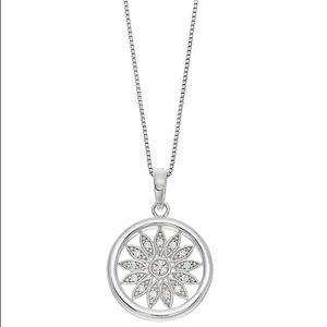 Timeless Sterling Silver Cubic Zirconia Sun Pendant Necklace
